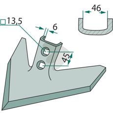 Gåsefotskjær, 280mm arbeidsbredde, effektiv og holdbar i bruk.