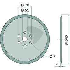 Skive på 282x4 mm, designet for å forbedre effektiviteten i arbeidet.