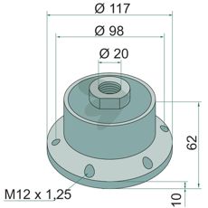 Plate lager 208062, vital for maskiner som bearbeider jord.