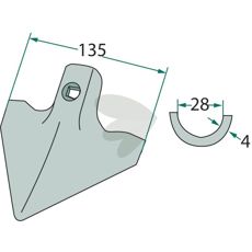 Hakkskjær med tykkelse 3 mm, effektiv for jordbearbeiding.