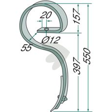 Kultivatorpinne med skjær, ideell for dyp bearbeiding av jord.