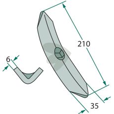 Skjær 35X210mm 400523, egnet for presisjon i landbruket.