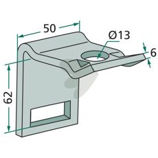 Feste 50x62x13, laget for ramme 50x50.