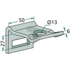 Feste ramme 40X15 med tenner 32X12, holder redskapene på plass.