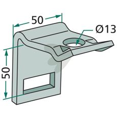 Feste for ramme 40X40 med tenner 32X10, holdbart og robust.