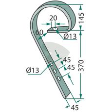 CB slepestift Väderstad, 9,5 mm, tilpasset for robust bruk.