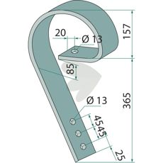 Stift for HE-VA og Doublet-Record, 365 mm lang.