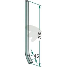 Stift 25x25 mm, lengde 700 mm, ideell for konstruksjon og reparasjon i landbruk.