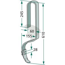 Pinne med skjær, lengde 610mm, passer Nordsten og flere modeller.