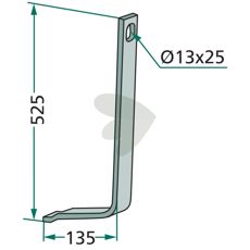 Sterk forsterkningsfjær, dimensjon 40x10mm, for landbruksutstyr.