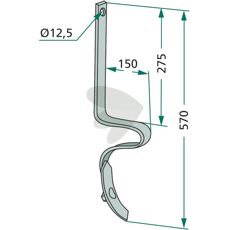 Pinne for Amazone og andre merker, 32x10mm og 570mm lang.