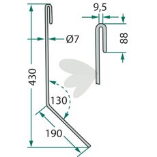Amazone etterharvtann 430mm, perfekt skrape for effektiv jordbearbeiding.