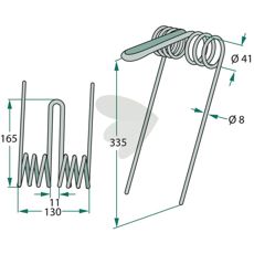 Amazone frøskrape etterharvtann 335mm, ideell for såing.