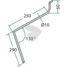 Amazone skrape etterharvpinn 250mm for presise jordbearbeidinger.