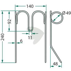 Amazone frøskrape etterharvpinn, gammel modell med høy kvalitet.