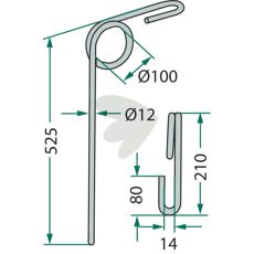 Etterharvpinn Doublet-Record 525mm, perfekt for effektiv myrskord.