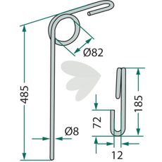 Etterharvpinn Fiona 485mm, utmerket for nøyaktig arbeid innen jordbruk.