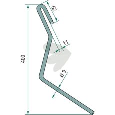 Lemken etterharvstind 400mm, sterk og holdbar for tøffe forhold.
