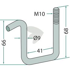 Feste for ramme 40X40 mm i metall, M10 skrue, for blandet bruk.