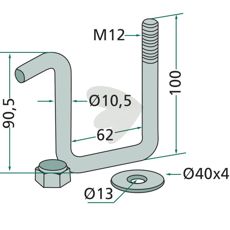 Kraftig feste for ramme 60x60 mm, ideell for bygge- og konstruksjonsprosjekter.