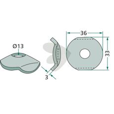 Spesiell skive for modell 18010.ST-HH-4, gir ekstra styrke og stabilitet.