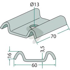 Feste 60X70X16, robust løsning for konstruksjon og stabil montering.