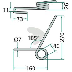 Isaria etterharvpinne, modell 3142457M1, perfekt for presisjonsarbeid.