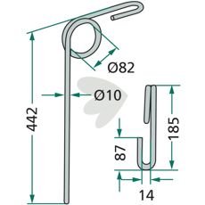 Brix etterharvpinne fra Kongskilde, ideell for jordbearbeiding.