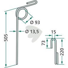 Köckerling etterharvpinne, art.nr 501130, robust og pålitelig.