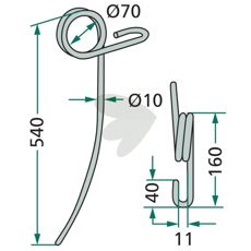 Marsk-Stig etterharvstind 540mm for effektiv pløying og jordbearbeiding.