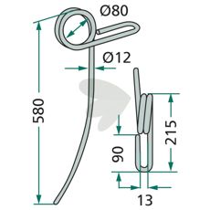 Marsk-Stig etterharvstind 580mm for presis og smidig jordbearbeiding.
