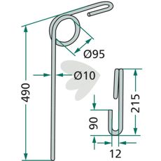 490mm etterharvstind fra Marsk-Stig, perfekt for effektiv jordhåndtering.