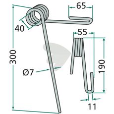 Fremre etterharvpinn, 45° for Rabe, utformet for å optimalisere innhøstingsarbeidet.