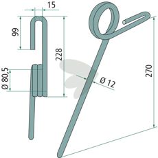 Etterharvpinn for Great Plains/Simba P08784, utmerket for jordbearbeiding.