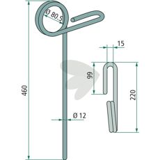 Etterharvpinn designet for Great Plains/Simba P01705, for avansert landskapspleie.