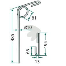 Etterharvpinn Doublet-Record 0042-610-00, perfekt for optimalisering av jordbearbeiding.