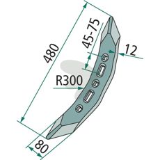 Skjæreste med radius 300mm, perfekt for 480X80mm applikasjoner.