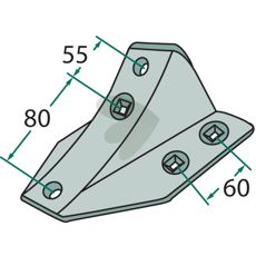 Skjærefot med 80mm bredde og hulromsavstand, perfekt for forskjellige applikasjoner.