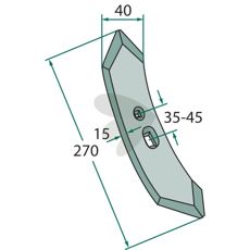 Kniv designet for ZK-kultivatoren, som gir optimal jordbearbeiding.