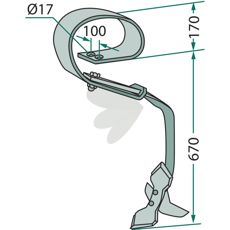 Komplett pinne med kniv for ramme 80x80, sikrer effektiv drift.