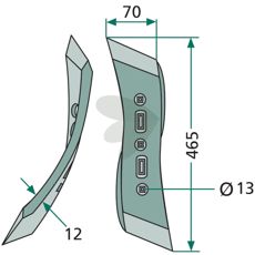 Høyre vridd spiss for økt presisjon og holdbarhet.