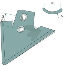 Gåsefotsskjær med 260 cm arbeidsbredde, perfekt for effektiv pløying.