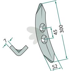 Ripper skjærdel som brukes for å bryte hard jord og forbedre bakken.