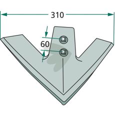 Valset gåsefotsskjær, modell 629927, for effektiv jordbearbeiding.