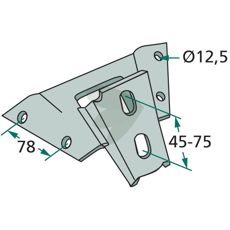 Løst feste for bredt skaft, 25 mm, robust og enkel installasjon.