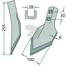 Skjær for tung kultivator, passer utmerket for tøffe jordsmonn og arbeidsforhold.