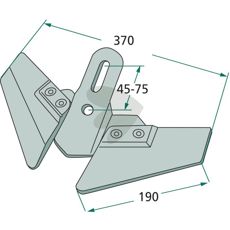 Vingeskjær 370X190mm, alternativ for Köckerling og Kverneland utstyr.