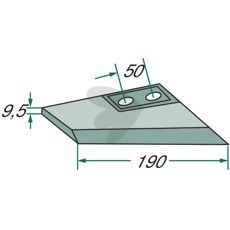 Skjær høyre 190X9,5mm, perfekt for Köckerling og Kverneland maskiner.