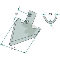 K30 skjær 140mm for Kongskilde, effektiv for profesjonelle maskiner.