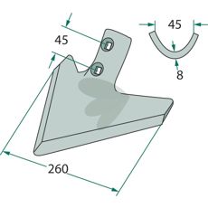 K30 skjær 260mm for Kongskilde, høyytende og pålitelig ved bruk.